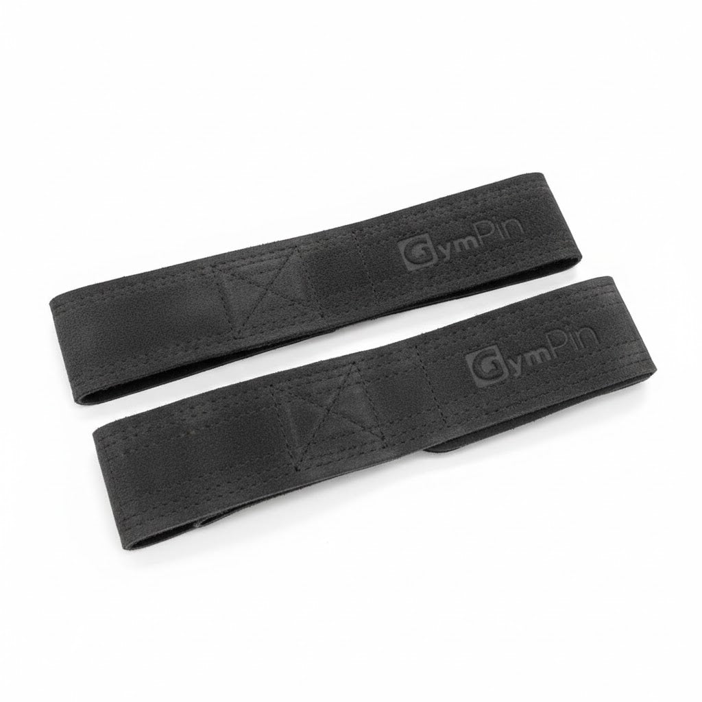 Six pairs of black padded leather weightlifting straps included in Gold