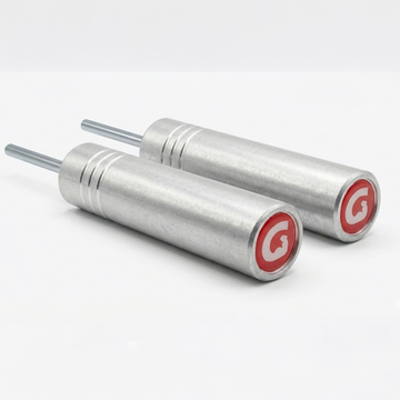 The KingPin extra-long 10mm GymPin weight stack extender for loading Olympic plates onto compatible cable machines.