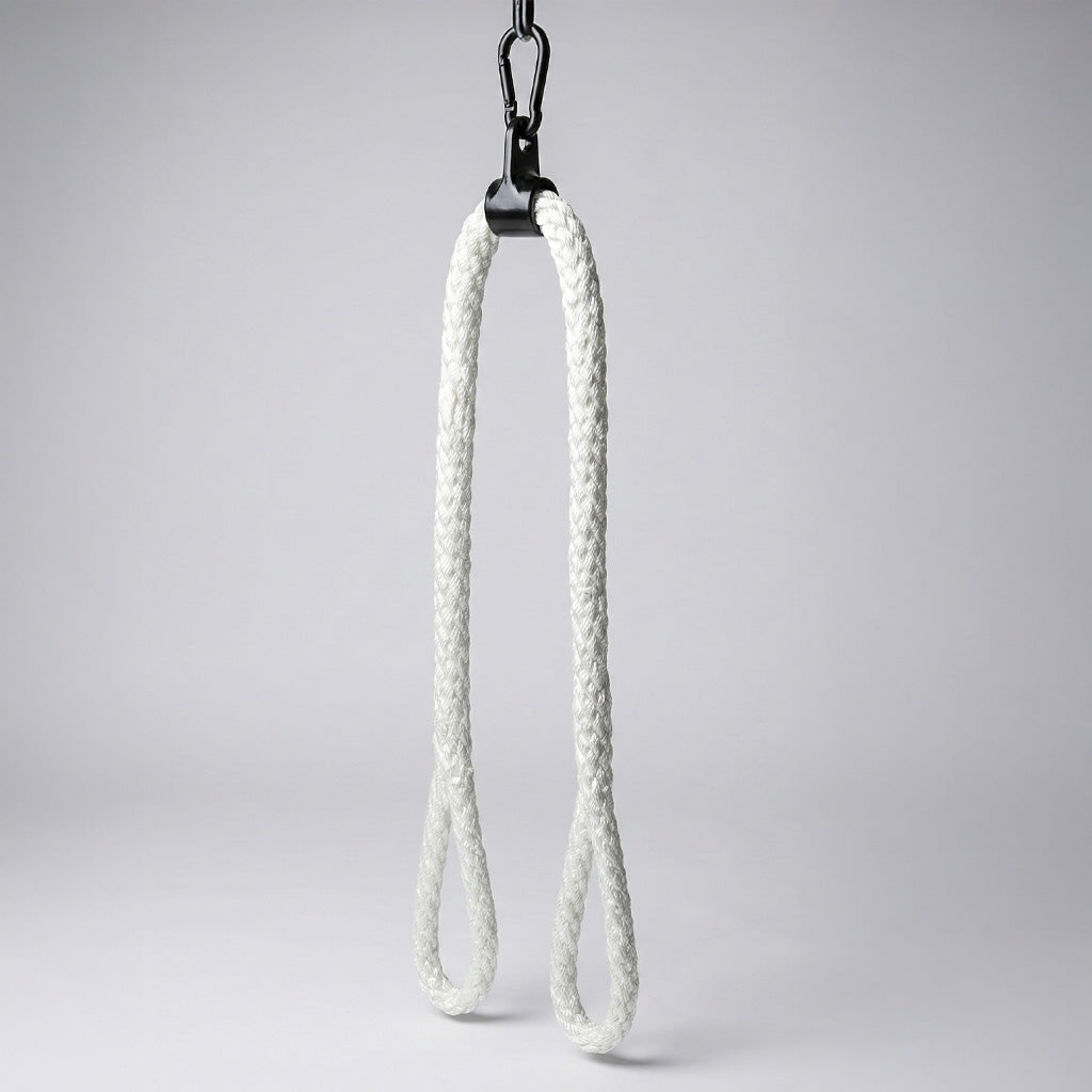 Three white Super Long Looped Tricep Ropes included in Gold