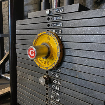 GymPin MiniPin in a cable stack machine with added weight. 
