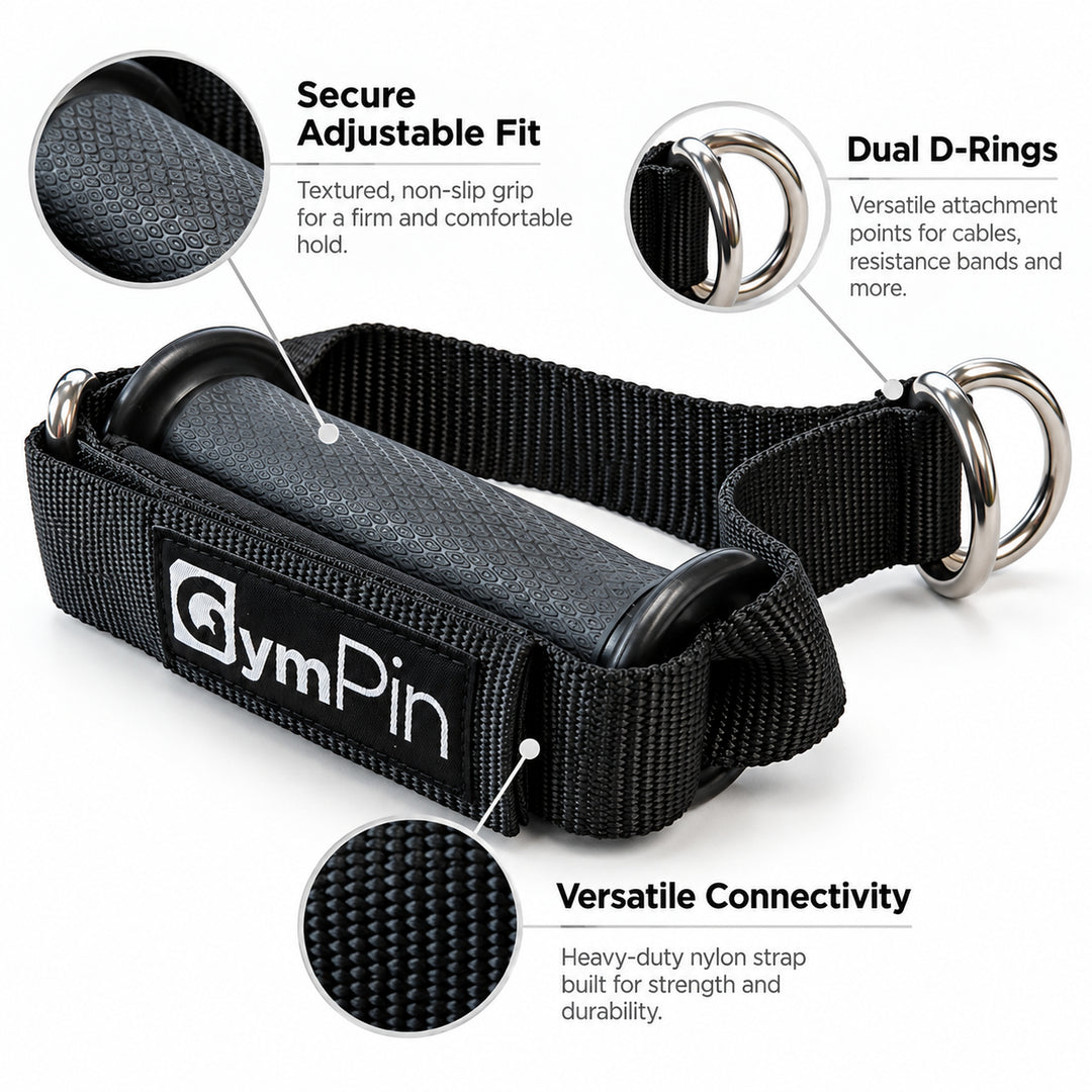 GymPin Fabric D Handle dual D-ring connectivity and construction details