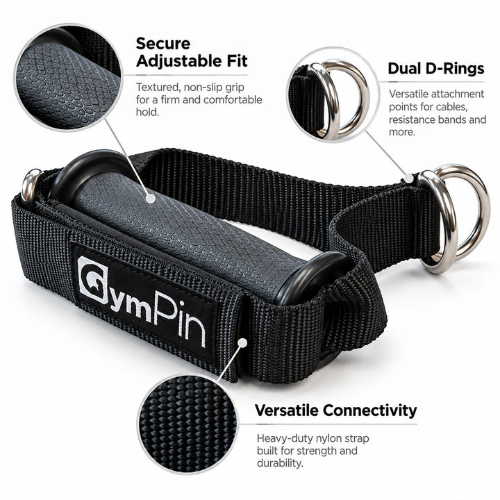 GymPin Fabric D Handle dual D-ring connectivity and construction details