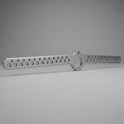 GymPin D-Handle Bar (cable machine attachment) with multiple holes on a gray background