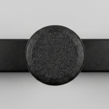 Black belt with a round, textured buckle on a light gray background Hyper Loader