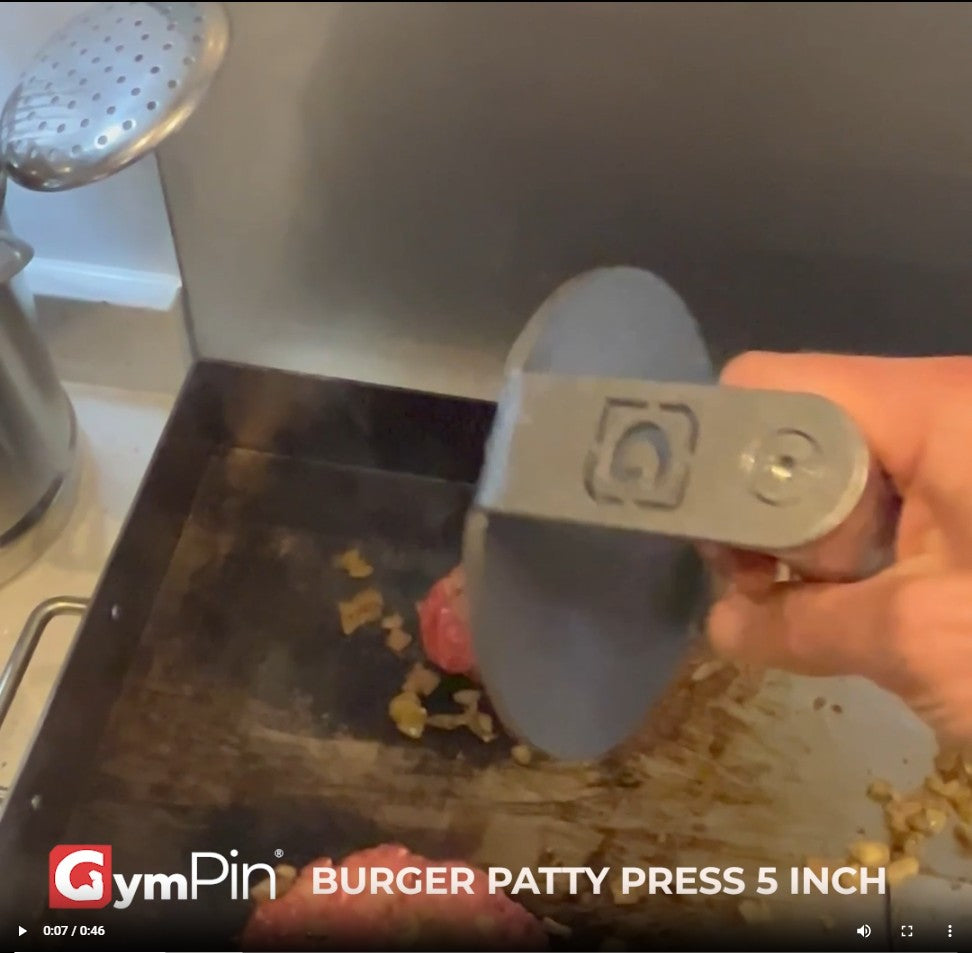 Video of the GymPin Burger Press Smashing on patties to make Burgers