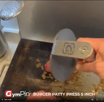 Video of the GymPin Burger Press Smashing on patties to make Burgers