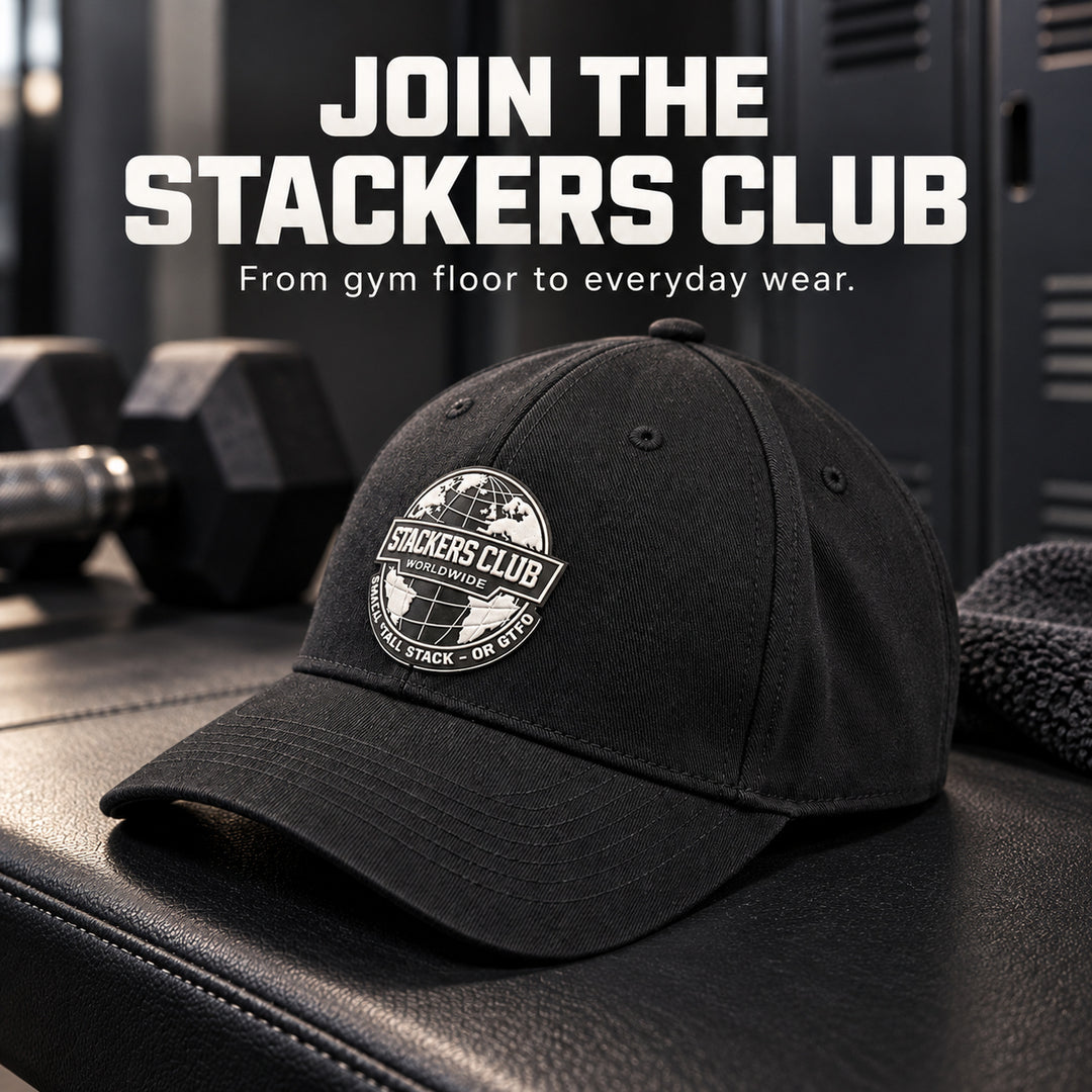 Stackers Club black gym cap lifestyle product image