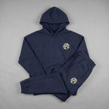 Navy STACKERS CLUB hoodie and joggers matching set