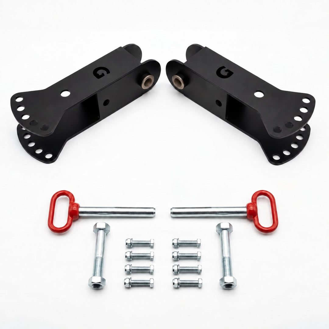 Titan X3 Jammer Arm Adapters — detent locking pins included; relocation brackets not included