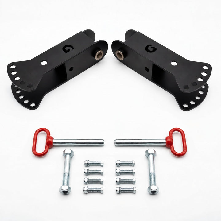 Titan X3 Jammer Arm Adapters — detent locking pins included; relocation brackets not included