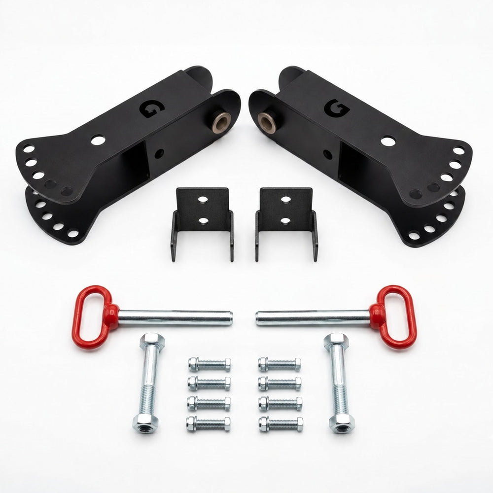 Titan X3 Jammer Arm Adapters — detent locking pins included; relocation brackets included