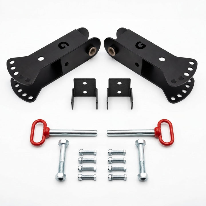 Titan X3 Jammer Arm Adapters — detent locking pins included; relocation brackets included